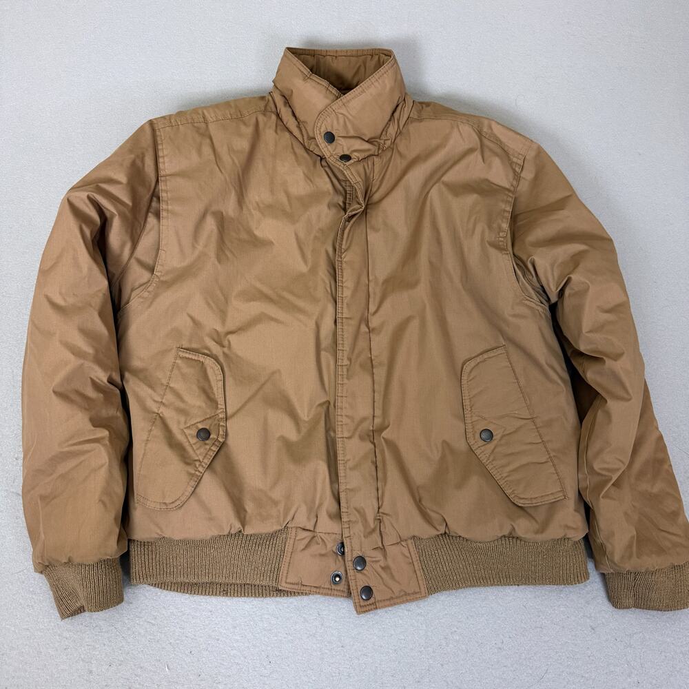 Vintage Shipton Brown Puffer Bomber Jacket Aviation Airplane Patch Coat